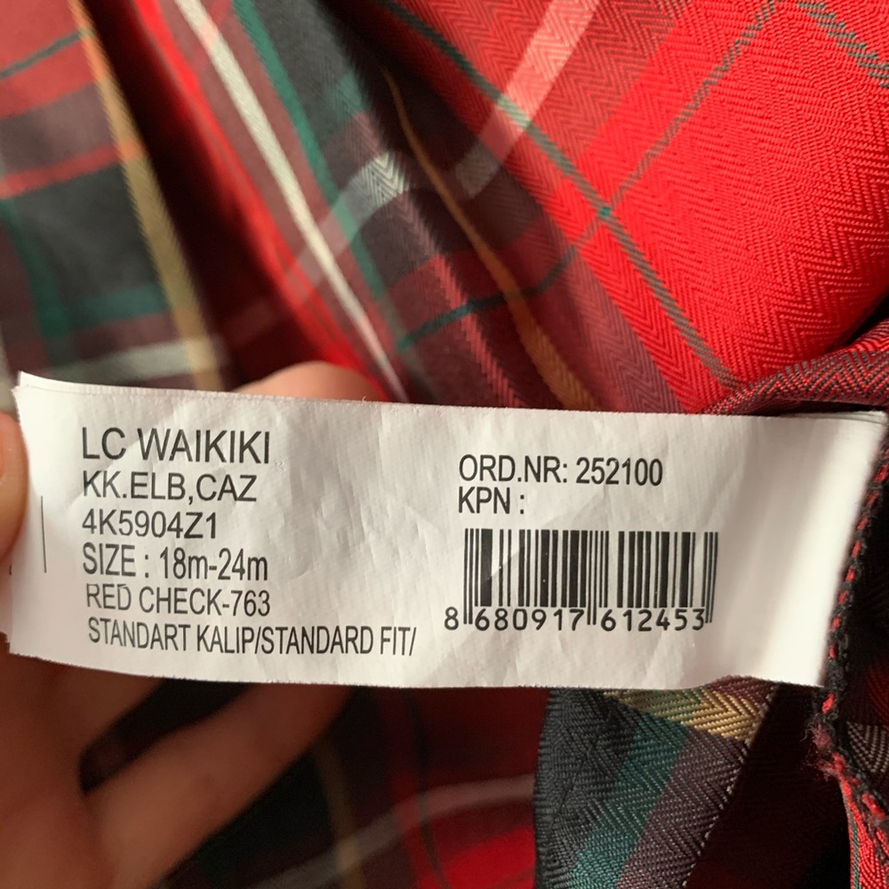 LC Waikiki Holiday Christmas Plaid dress toddler - Picture 4 of 8
